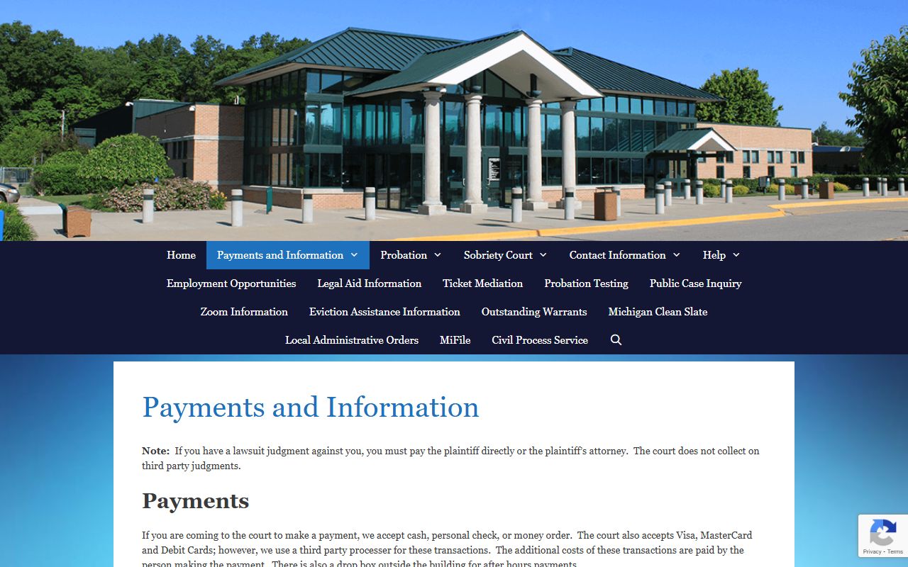 Westland 18th District Court payment options and court docket records