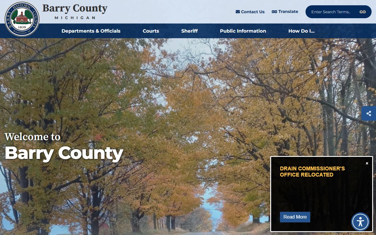 Barry County official website for court docket and records access