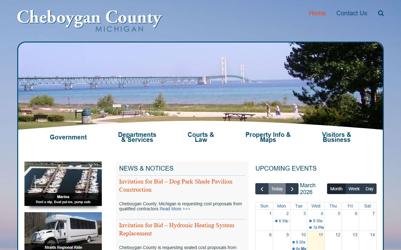 Cheboygan County official website for court docket access