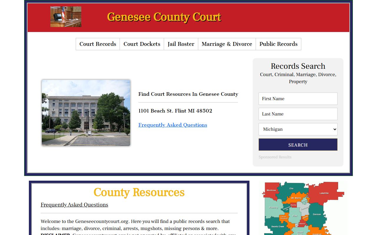 Genesee County court docket records portal