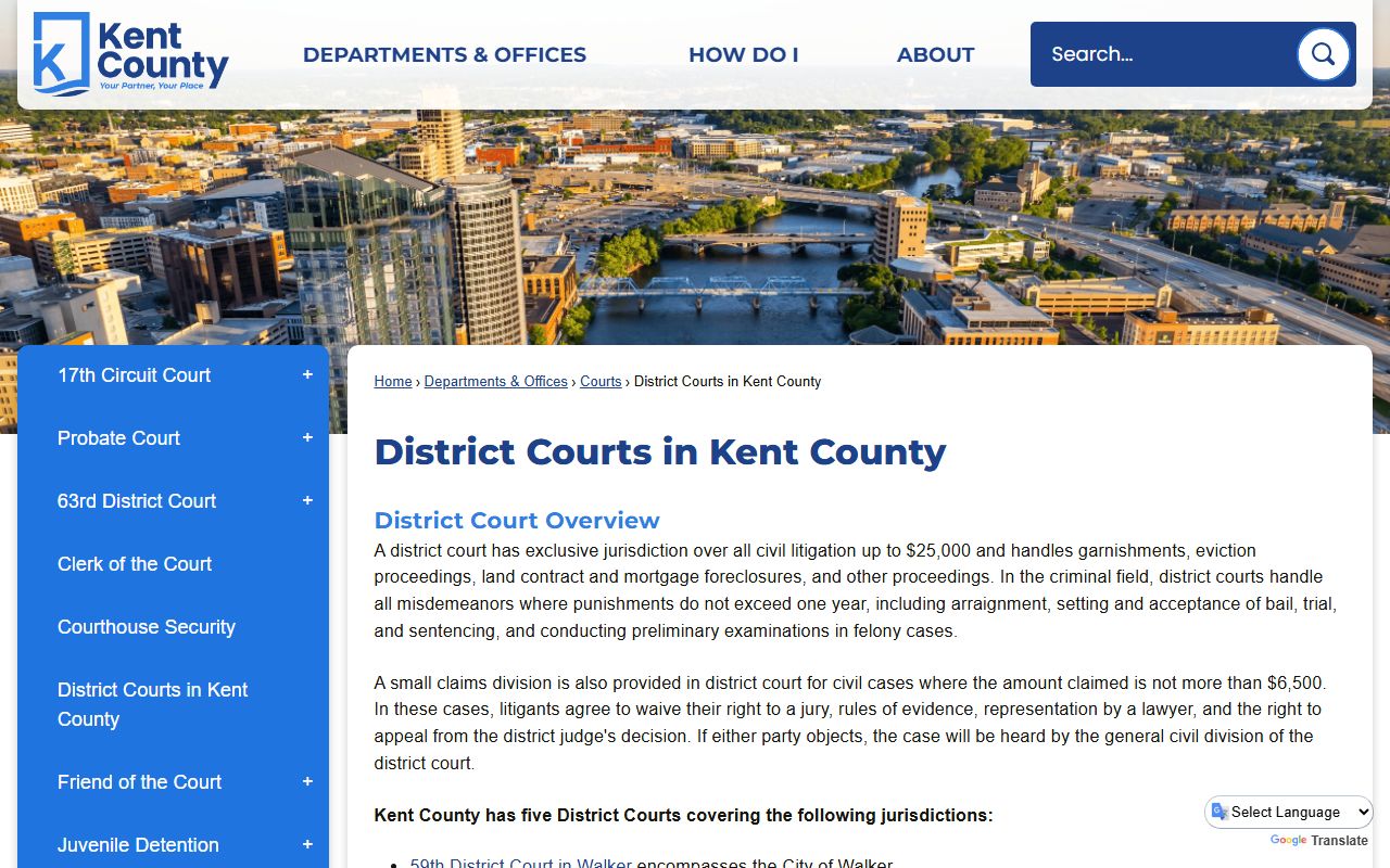 Kent County district courts court docket information