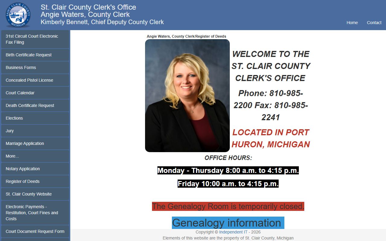 St. Clair County Clerk website for court docket records