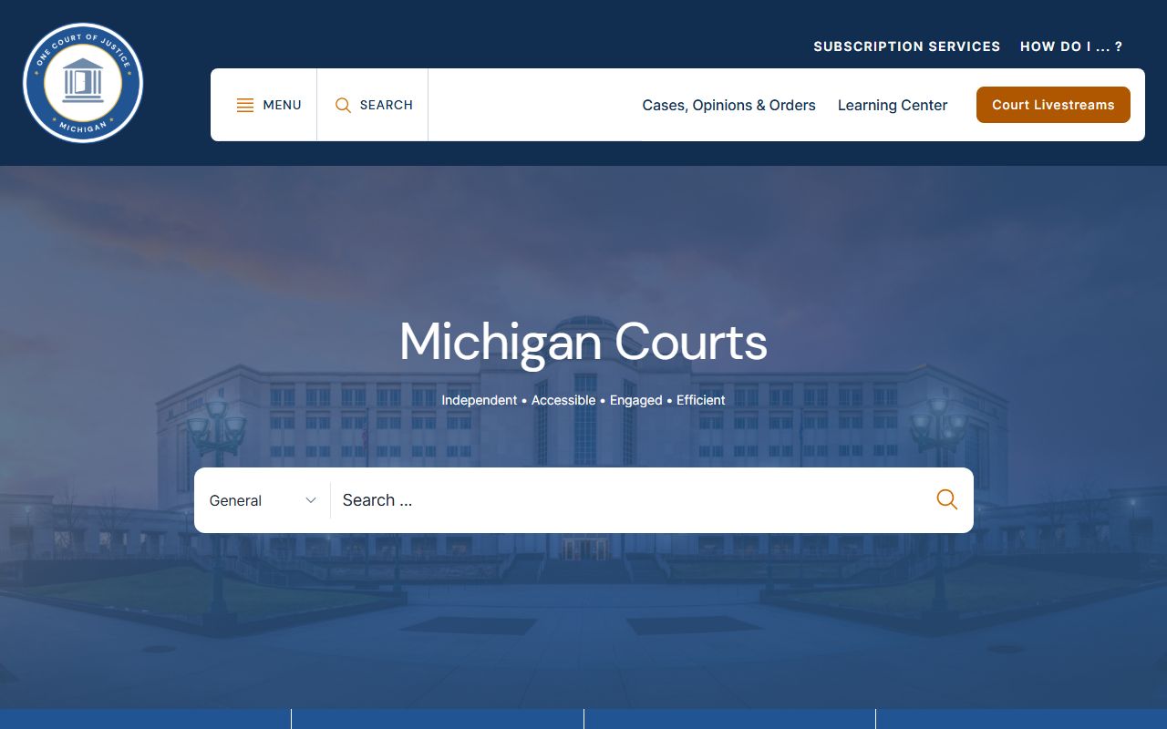 Michigan Courts official website for court docket access